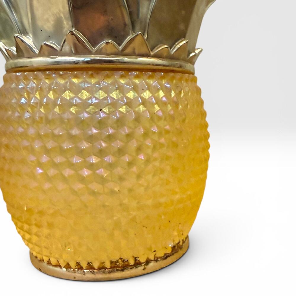BATH & BODY WORKS Pineapple Foaming Soap Holder Gold Brass Tone Used - Picture 3 of 4